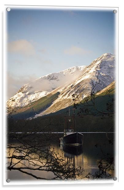 Loch Lochy Boat Acrylic by Jessica Patten