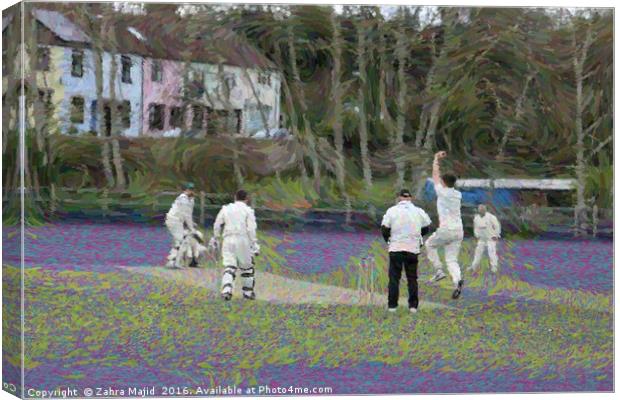 England Club Cricket Painterly Sight Canvas Print by Zahra Majid
