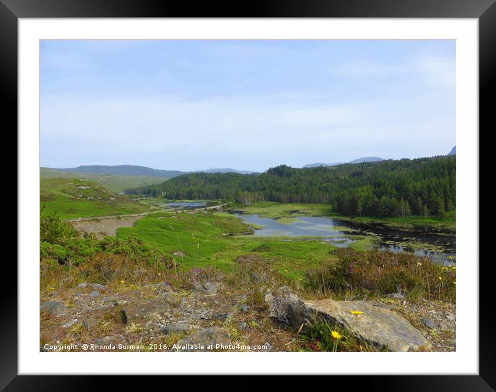 Loch Glendhu from the Kylestrome viewpoint Framed Mounted Print by Rhonda Surman