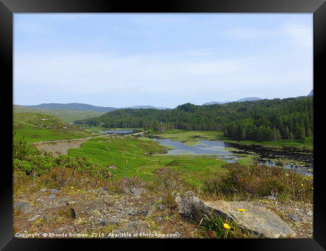 Loch Glendhu from the Kylestrome viewpoint Framed Print by Rhonda Surman