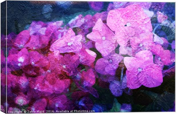 Purple Pink Fluid Flora Canvas Print by Zahra Majid