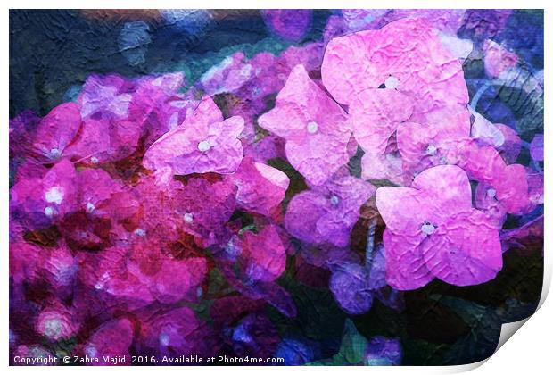 Purple Pink Fluid Flora Print by Zahra Majid