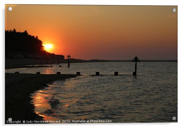Sunset, Wells-Next-The-Sea, Norfolk Acrylic by Judy Newstead-Howard