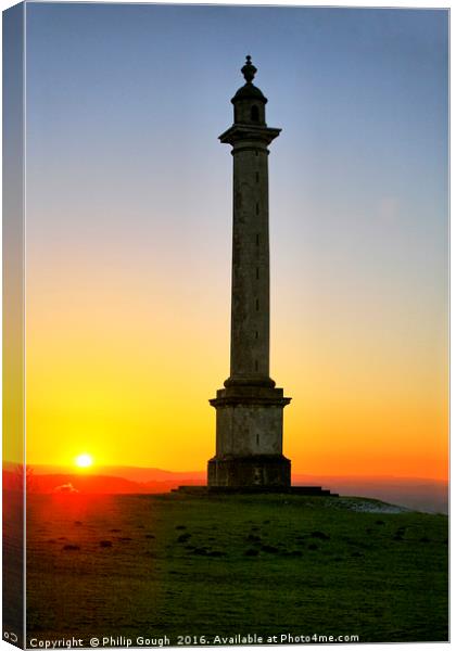 Monument at Sunset Canvas Print by Philip Gough