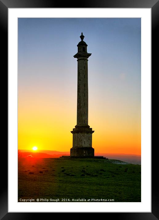 Monument at Sunset Framed Mounted Print by Philip Gough