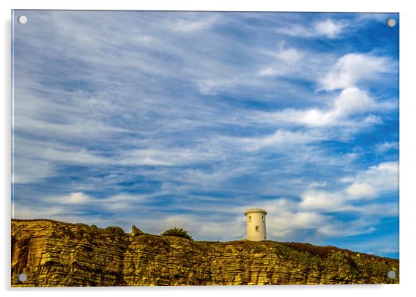 Old Lighthouse Nash Point Glamorgan Heritage Coast Acrylic by Nick Jenkins