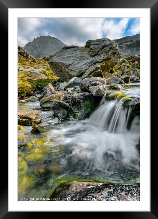 Tryfan In The Ogwen Valley Framed Mounted Print by Adrian Evans