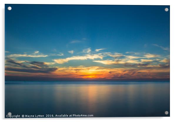Sunset over the isle of sheppy Acrylic by Wayne Lytton