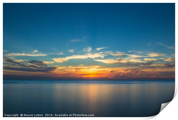 Sunset over the isle of sheppy Print by Wayne Lytton