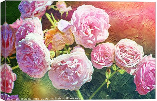 Pretty Pink Roses for Summer Canvas Print by Zahra Majid
