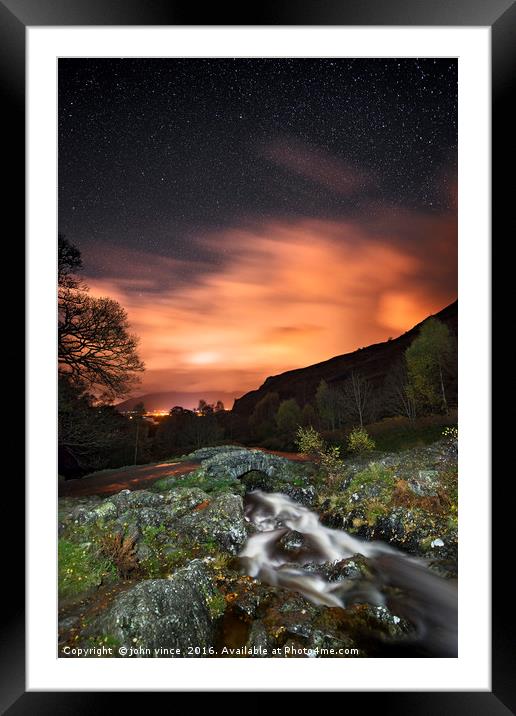 Ashness by Night Framed Mounted Print by john vince