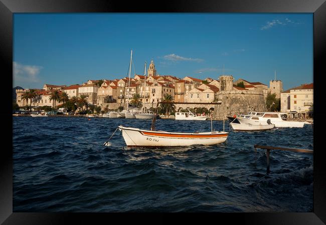 Korcula city on the island Korcula as a part of Croatia in Adriatic sea. Framed Print by Sulejman Omerbasic