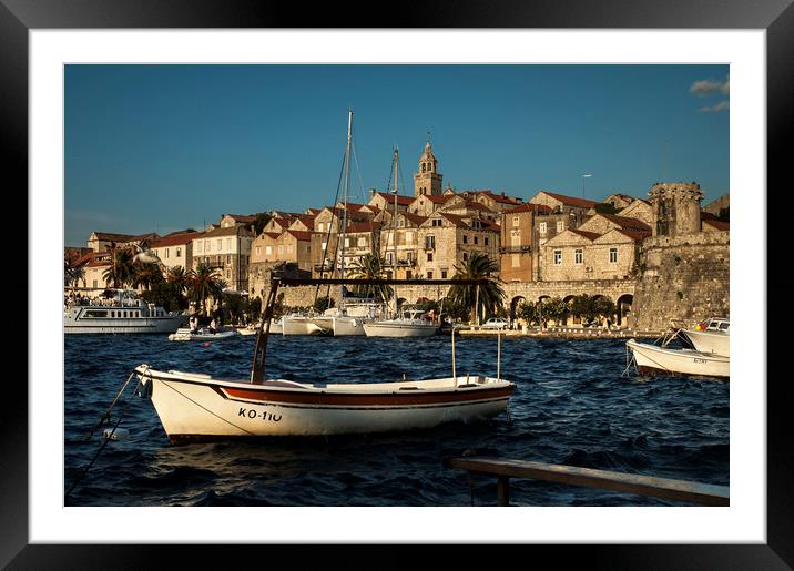 Korcula city on the island Korcula as a part of Cr Framed Mounted Print by Sulejman Omerbasic