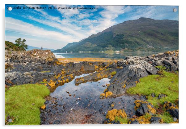 Loch Duich in Scotland Acrylic by Helen Hotson