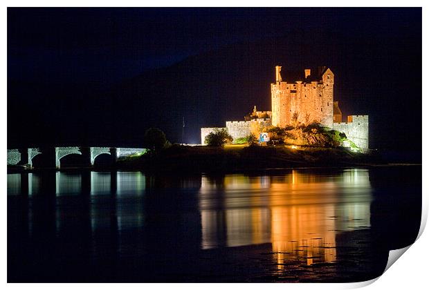 Eilean Donan Castle at Night Print by Douglas Kerr