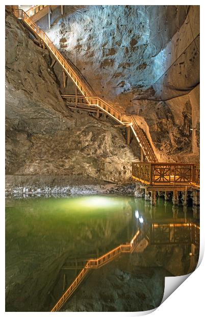 Wieliczka Chamber Krakow Salt Mines Print by Nick Jenkins