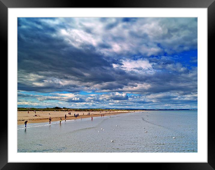 Summer Clouds At St.Andrews Beach, Scotland. Framed Mounted Print by Aj’s Images