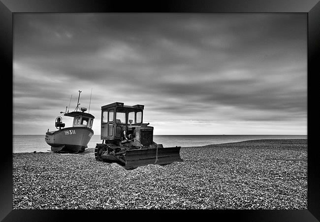 Beached at Aldeburgh, Suffolk Framed Print by Dave Turner