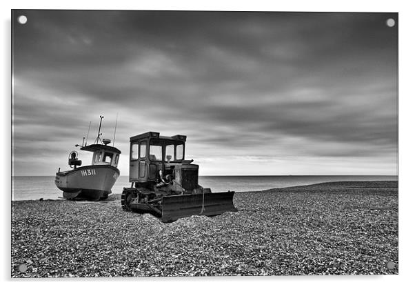 Beached at Aldeburgh, Suffolk Acrylic by Dave Turner