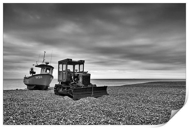 Beached at Aldeburgh, Suffolk Print by Dave Turner