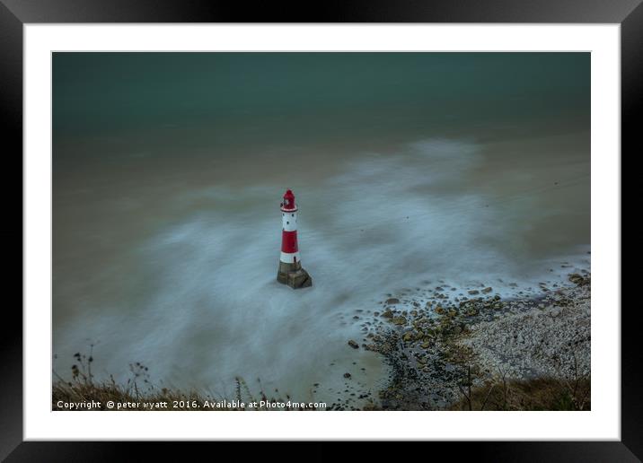 Looking down to the lighthouse Framed Mounted Print by peter wyatt