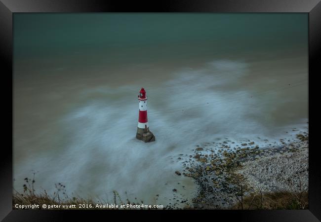 Looking down to the lighthouse Framed Print by peter wyatt