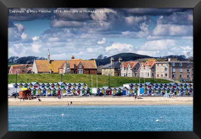 Swanage Beach Huts Framed Print by Mary Fletcher