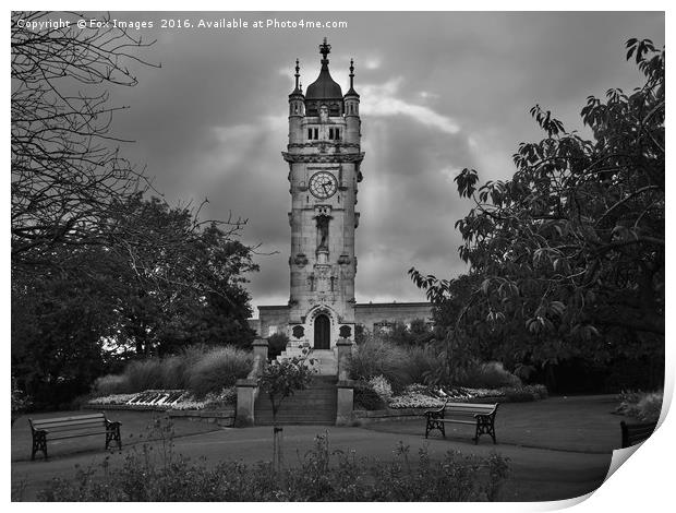 Whitehead clock tower Print by Derrick Fox Lomax