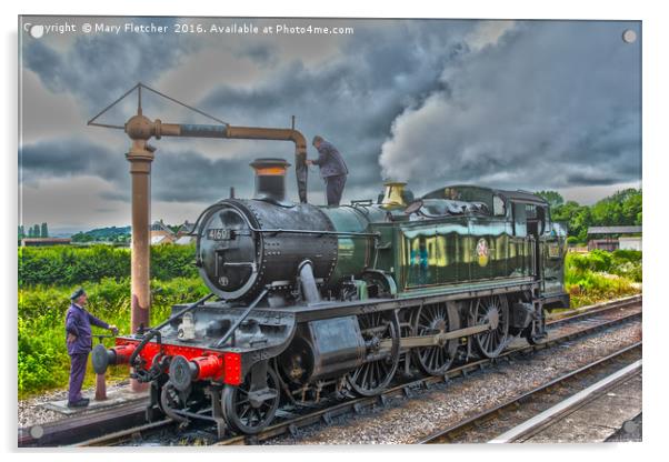 Steam Train Acrylic by Mary Fletcher