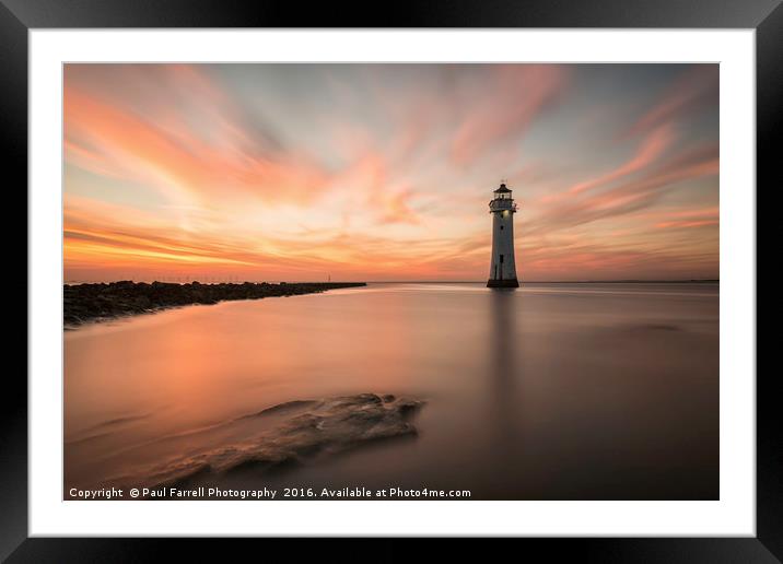 Red skies at New Brighton Framed Mounted Print by Paul Farrell Photography