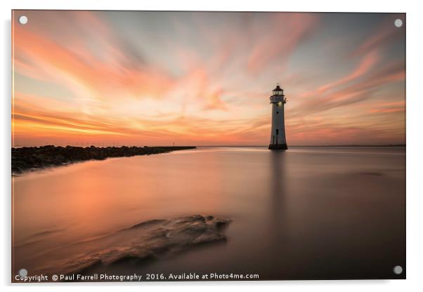 Red skies at New Brighton Acrylic by Paul Farrell Photography