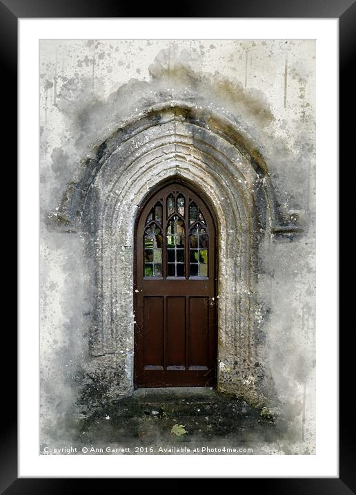 The Old Church Door 2 Framed Mounted Print by Ann Garrett