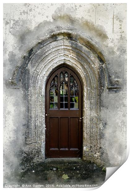 The Old Church Door 2 Print by Ann Garrett