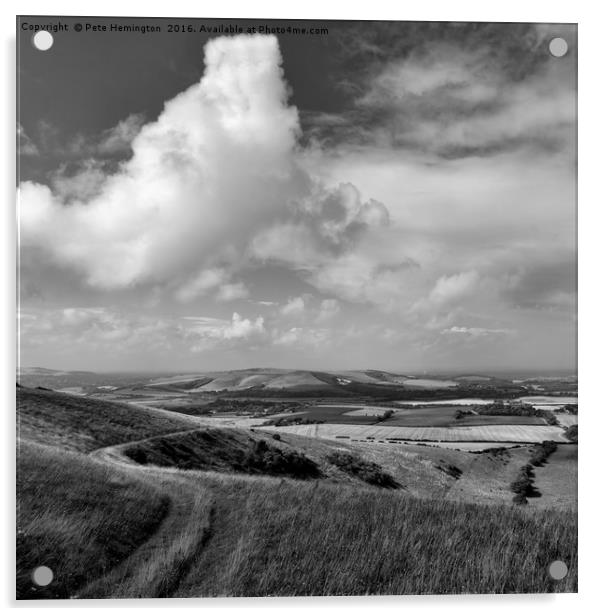 Mount Caburn in East Sussex Acrylic by Pete Hemington