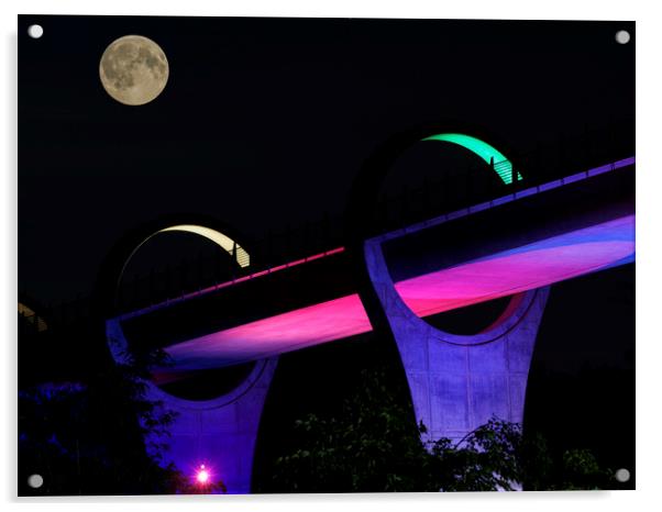 The Futuristic Falkirk Wheel Acrylic by Tommy Dickson