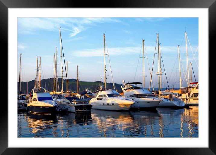Yachts in Marina Framed Mounted Print by Chris Harris