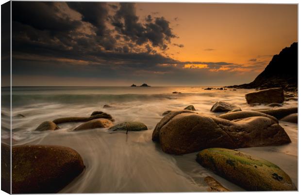 Beautiful Porth Nanven Canvas Print by Michael Brookes