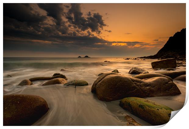 Beautiful Porth Nanven Print by Michael Brookes