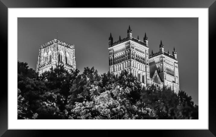 Night black and white at the Cathedral....... Framed Mounted Print by Naylor's Photography