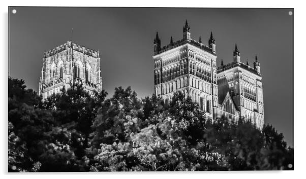 Night black and white at the Cathedral....... Acrylic by Naylor's Photography