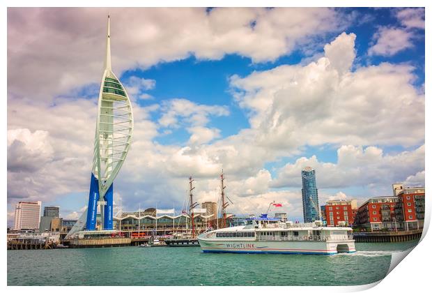 Wight Ryder Portsmouth Harbour Print by Wight Landscapes
