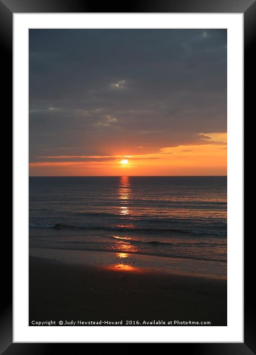 Sunset, Brancaster Beach, Norfolk Framed Mounted Print by Judy Newstead-Howard