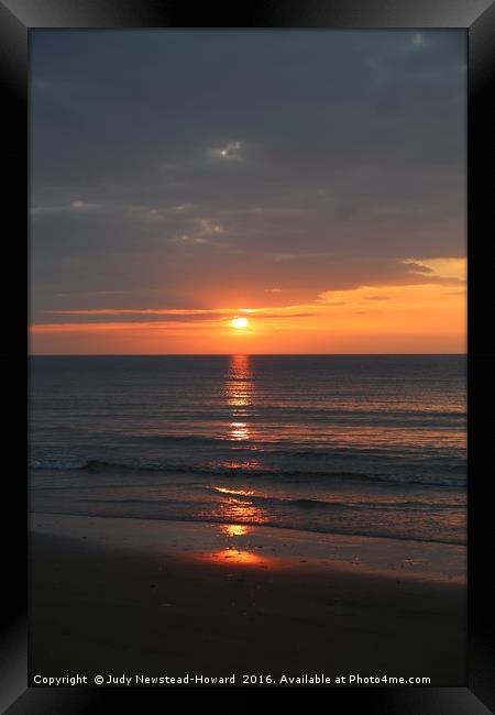Sunset, Brancaster Beach, Norfolk Framed Print by Judy Newstead-Howard