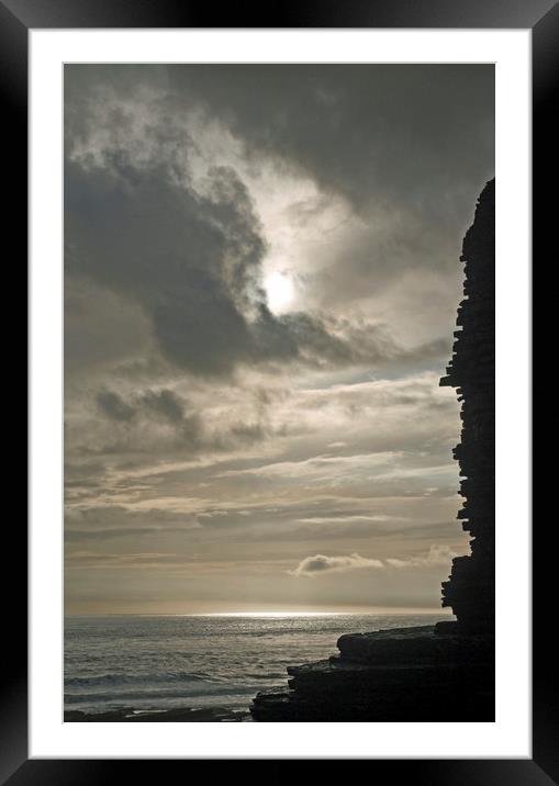 Grey Day at Nash Point Framed Mounted Print by Nick Jenkins