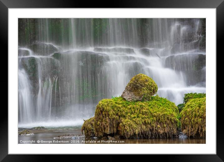 Scalebar Waterfall in Yorkshire Framed Mounted Print by George Robertson