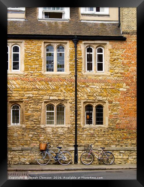 Bikes at Trinity College Cambridge  Framed Print by Joseph Clemson