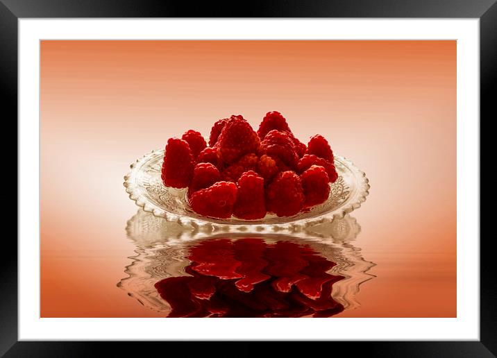 Delicious Raspberries Framed Mounted Print by David French