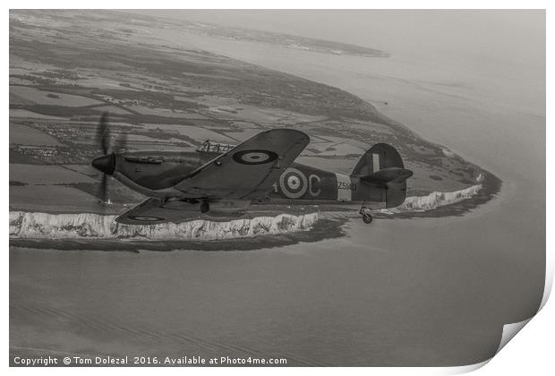 Hurricane over the White Cliffs of Dover Print by Tom Dolezal