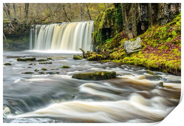Upper Ddwli Waterfall on the River Neath Wales Print by Nick Jenkins