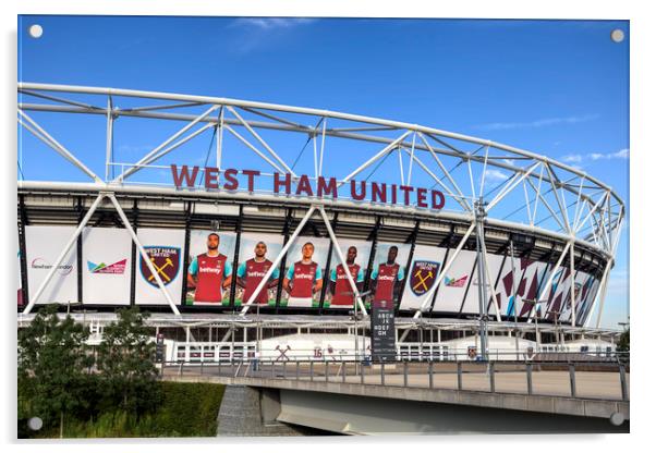 West Ham FC Stadium London Acrylic by David Pyatt